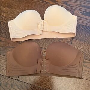 Strapless Bra Duo - Cream and Brown